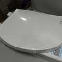 Elongated Toilet Seat, 18.5 Soft/Slow Close Oval (Oblong) Toilet Seat for Elongated Toilets, No-Slam Quiet-Close Lid, Easy-to-Install & Clean, Durable Never-Loosen White Plastic Seat