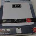 Taylor Digital Scale for Body Weight, High 400 LB Capacity, Easy to Read Readout Display with Silver Bezel Accent, Durable Platform, White (1 Count (Pack of 1))