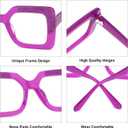VOOGLAM Oversize Square Non Prescription Glasses for Women Blue Light & UV400 Blocking Black Acetate Computer/Phones/TV