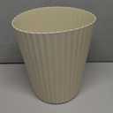 JiatuA Small Trash Can Plastic Wastebasket Round Garbage Container Bin for Bathroom, Kitchen, Bedroom, Home Office, College Dorm, Beige (1.8 Gallons)