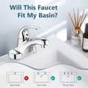 Aolemi Bathroom Faucets Arc 4 Inch Centerset Bathroom Sink Faucet Single Handle Vanity Faucet with Supply Lines,with Pop Up Drain Assembly,Polish Chrome