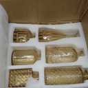 12pcs Glass Bud Vase Set, Small Gold Amber Flower Vases for Centerpieces in Bulk, Mini Vintage Vase for Wedding, Home,Table Decoration