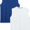 Amazon Essentials Men's Active Performance Tech Muscle Tank, Pack of 2 (Medium, Navy/White)