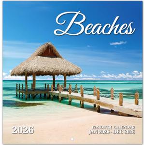 2026 Calendar, Beach Monthly Wall Calendar 2026 Runs from Nov 2025  Dec 2026, Hanging Wall Calendar, 11.6" x 24"Opened, Full Page Layout for Organizing, Perfect Present