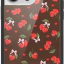 Wildflower Cases - Compatible with iPhone 14 Pro Max| Protective Black Bumper, 6.5ft Drop Test Certified, Women Owned Small Business | Brown Fruit Aesthetic Red Trendy | Chocolate Cherries
