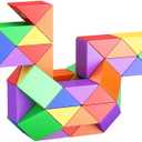 Fidget Cube Puzzles Twist Toys for Kids Triangle Snake Fidget Toy Ball Sensory Toy Brain Teaser Quiet Fidget Toys for Kids 6-12 Adults Magic Cube(48 Blocks)