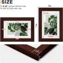 Egofine 4x6 Picture Frames with Plexiglass, Display Pictures 3x4.5 and 3.5x5 with Mat or 4x6 Without Mat Set of 4 for Tabletop and Wall Mounting, Walnut Color