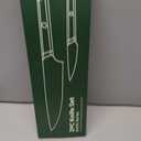 8 Inch Razor Sharp Chef Knife, High Carbon German Steel Blade with Comfortable Grip, Ideal for Meal Prep with Gift Box and 3.5 Inch Paring Knife, BBQ Knife (RUPA)