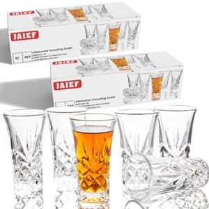 JAIEF Tequila Glasses Heavy Base Shot Glass Cordial Glasses 2 OZ (12)
