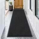 OLANLY Front Door Mat Indoor Outdoor Entrance, Waterproof Heavy Duty Doormat, Fade Resistant, Low Profile, Easy Clean Patio Porch Welcome Floor Mats for Entry, 71x30, Black