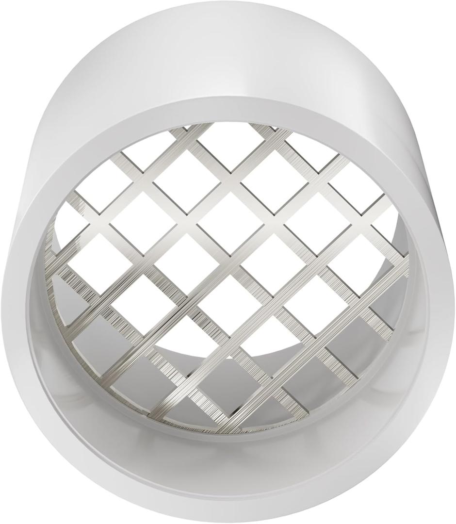 PVC Vent Cap for 2" Schedule 40 Pipe, Stainless Steel Mesh Termination Cover, Round Furnace & Roof Exhaust Vent Cap, No Elbow or Coupling Required