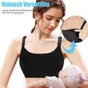 Hands Free Pumping Bra Hands-Free Breast Pump Bra Nursing Bras for Pumping Adjustable Breast-Pumps Holding and Nursing Bra,Black,X-Large