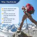 TheFitLife Nordic Walking Trekking Poles - 2 Sticks with Anti-Shock and Quick Lock System, Telescopic, Collapsible, Ultralight for Hiking, Camping, Mountaining, Backpacking, Walking, Trekking (Blue)