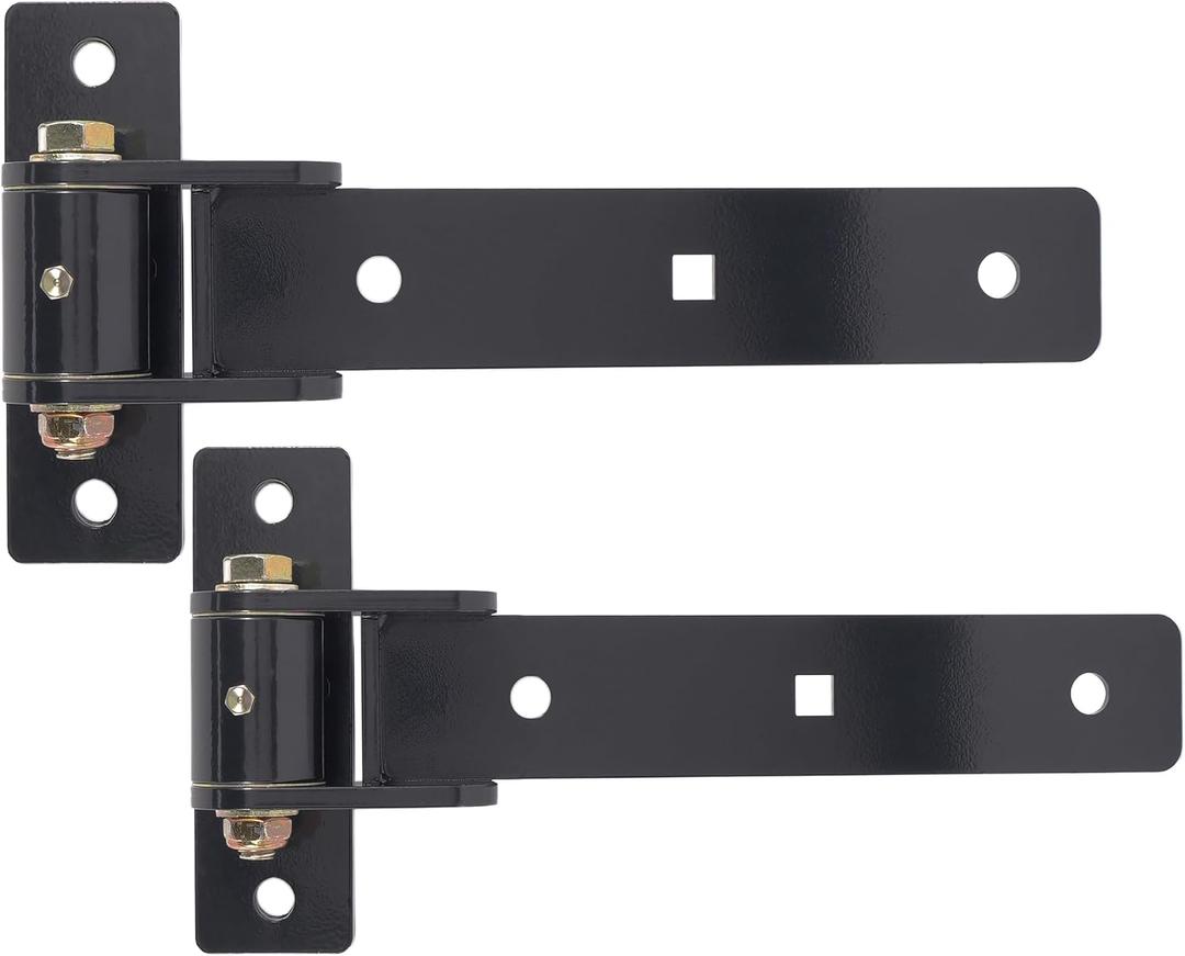 Heavy Duty Gate Hinges 13 Inch, 900 Lbs Capacity with Built-in Ball Bearings, Bolt-On/Weld-On 180 One-Way Open Hinges for Wooden/Metal Gates, Fence, Shed, Barn, Garage & Garden Gates(Patent Pending)