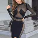 FRENZCOY Sexy Lingerie Women Fishnet Bodysuit Mesh Stretchy BodyStockings for Women One piece babydoll (Black)