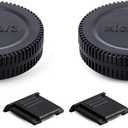 2 Pack Micro 4/3 Mount Body Cap & Rear Lens Cover for Olympus OM-5 OM-5II OM-3 OM-1 OM-1II E-M1 E-M5 E-M10 E-M1X Pen E-PL10 E-PL9 E-PL8 Panasonic G9 G7 G85 G95 GH7 GH6 GH5 GX9 GX8 GX85 GF9 GF10& More