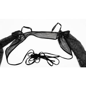 Black Sheer Shimmer Mesh Wrap One Size