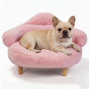Veehoo Wooden Elevated Cat Sofa with Fluffy,CWW2620CP