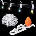 EBaokuup 120 Pcs Christmas Light Clips, Waterproof Gutter Hooks for Outside String C7, C9 and Mini Lights, All in One Roof Hangers for Christmas Gutters, Shingles, Fence