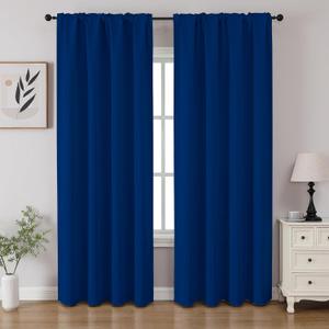 CUCRAF Royal Blue Blackout Curtains 84 Inches, Thermal Insulated Noise Reducing Rod Pocket Blue Window Drapes for Bedroom & Living Room(52x84 Inch, 2 Panels)