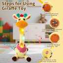 Emoin Dancing Talking Giraffe Baby Toy, Adjustable Volume Baby Giraffe Toys Singing 10 Children's Songs Singing Mimicking Recording Repeating What You Say for Toddlers