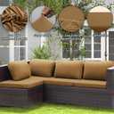 4 x Outdoor Cushion Covers Set,8PCS Patio Furniture Couch Seat Slipcovers, Replacement for Sofa Sectional Chair(Cover Only)