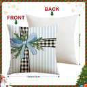 2 x Artscope Christmas Throw Pillow Covers 16x16 Inch Set of 4, Santa Claus Merry Bright Xmas Tree Ball Holiday Decoration Pillow Cases for Christmas Home Decor-Blue