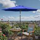 Patio Umbrellas, Pool Umbrella, Outdoor Umbrella with Push Button Tilt/Crank, Deck Umbrellas, Market Umbrela Table for Backyard, Deck, Garden, Pool (11 FT(Steel Ribs), Navy Blue)