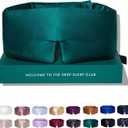 DROWSY Silk Sleep Mask - Face-Hugging, Padded Cocoon for Luxury Sleep in Total Darkness - 100% Pure Mulberry Silk (Green Sapphire)