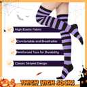 Zando Halloween Witch Costume Women - 3 Pcs With Witch Hat, Tutu, And Striped Thigh High Socks Set for Adult Party (L)
