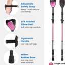Ergonomic Forearm Crutches Spring Assist Crutches for Adults,Comfortable and Height Adjustable Arm Crutches Forearm with Anti-Slip Base,Walking Crutches with Cuffs, Not a Pair (Pink)