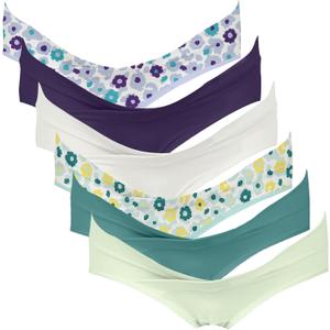 Intimate Portal Maternity Underwear | Pregnancy Postpartum Panties | Under the Bump Bikinis (Large, 6-pk Botane)