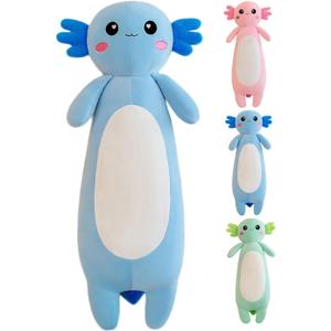 Long Axolotl Stuffed Animal Salamander Plush Pillow, Soft Axolotl Plush Toy for Boys Girls Gifts for Christmas (Blue, 65cm/25.59inch)