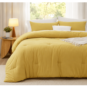 Bedsure King Comforter Set, Pumpkin Soft Prewashed Bedding for All Seasons, 3 Pieces GentleSoft Bed Set, 1 Lightweight Comforter (104"x90") and 2 Pillowcases (20"x36")