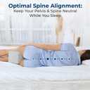 5 STARS UNITED Knee Pillow for Side Sleepers - Hip Pain Relief, Memory Foam Leg Cushion for Side Sleeping - Between Legs Pillow for Sciatica & Lower Back Pain, Gray Cotton Cover