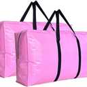 48 Gallon Extra Large Storage Bags Bins, Pink Jumbo Moving Storage Bags, Waterproof Foldable Big XL Duffle Bag for Travel, 38x23x11inch - 1 PACK