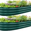 KING BIRD Raised Garden Bed Kit 2025 Upgraded 10-Minute Assembly Galvanized Planter Garden Box Outdoor for Gardening, Vegetables, Flowers, 47x24x12 in, Green