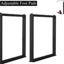 HOMEKAYT Desk Legs Set of 2 Metal Table Legs 28 Inch, Heavy Duty Metal Legs Multiple Uses for Dinning, Kitchen,Office Table(Rectangle Shape, 2pcs)-Black, 28H x 35W
