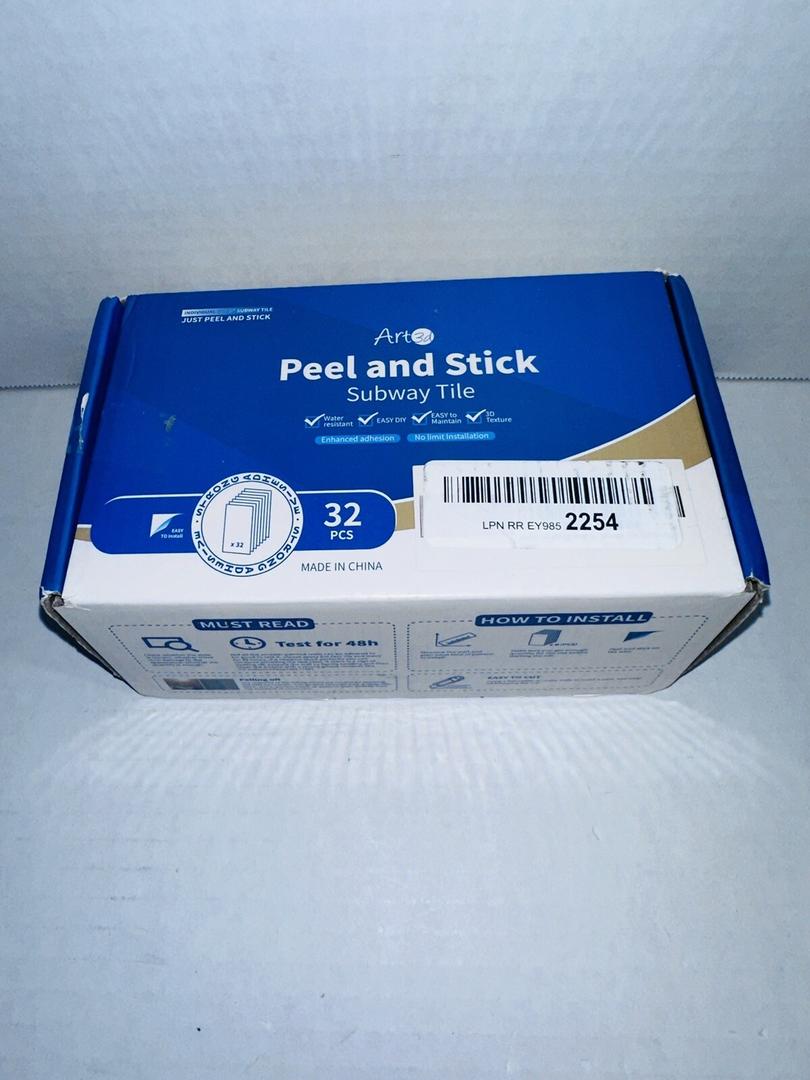 32 Count Pack 6x3” Peel and Stick Backsplash, Self-Adhesive Vinyl Subway tile