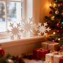 Christmas Decoration - 3PCS Snowflake Signs for Winter Decorations Farmhouse Rustic Wooden Snowflake Blocks for Tiered Tray, Mantel and Table Centerpiece Ornaments