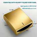 Commercial Paper Towel Dispenser Gold - Multifold Paper Towel Dispenser Wall Mount, High Capacity Stainless Steel Tissue Holder, Suitable for Bathrooms and Public Places, 500 Sheet Z/C Fold