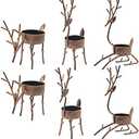 Funpeny Reindeer Tea Light Candle Holders, 6 Pack Iron Christmas Decoration for Party Dining Table Centerpeice Decorative