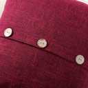 FUTEI Burgundy Linen Decorative Throw Pillow Covers 20x20 Inch Set of 2, Square Cushion Case with Vintage Button/Zipper,Modern Farmhouse Home Decor for Couch,Bed