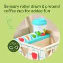 Melissa & Doug Wooden Shape Sorting Grocery Cart - Toddler Toys with 12 Blocks, Puzzle Board and Coffee Cup for Pretend Play and Montessori Toys - FSC Certified