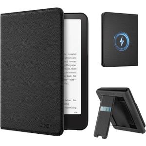 CoBak Wireless Charge Stand Case for 7" Kindle Paperwhite 12th Gen 2024 and Kindle Colorsoft with Hand Strap - Compatible with iPhone MagSafe, for Samsung/Anker Wireless Charging Pads, Auto Sleep Wake