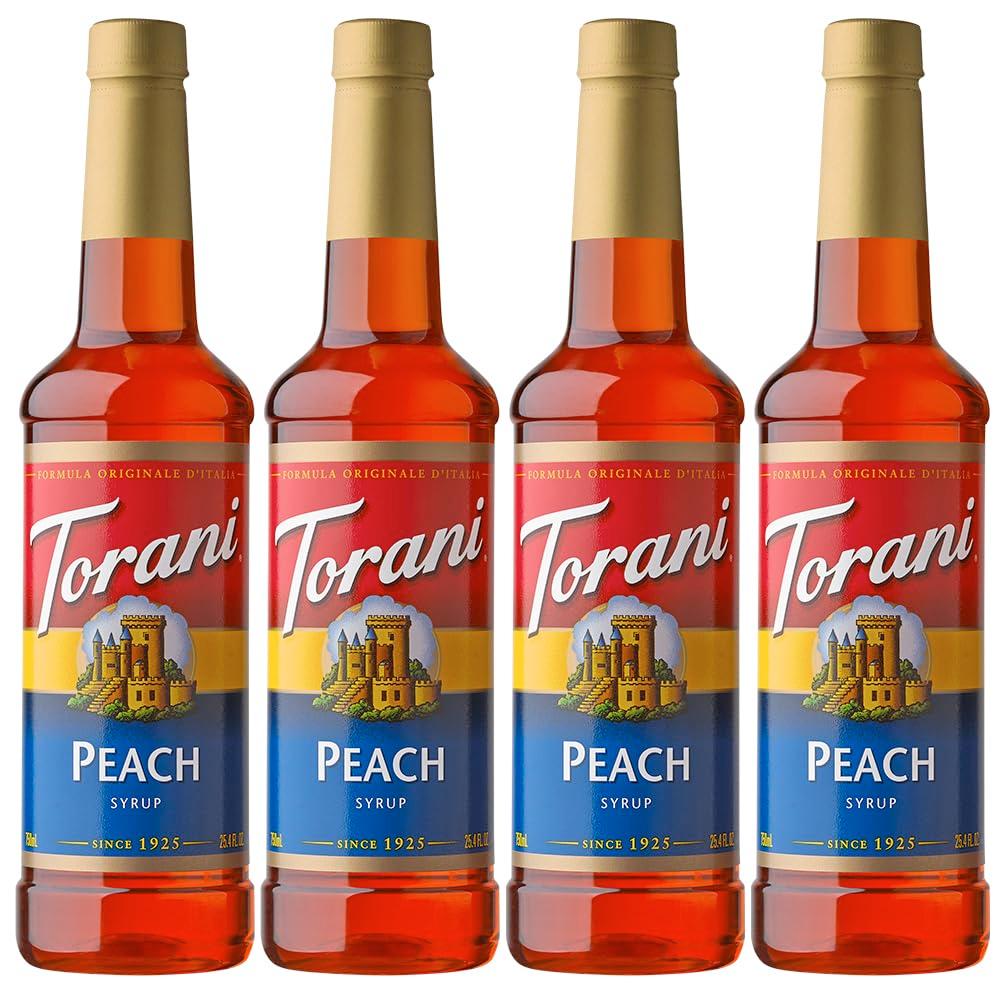 Torani Syrup, Peach, 25.4 Ounces (Pack of 4) (EXP 10/09/27)