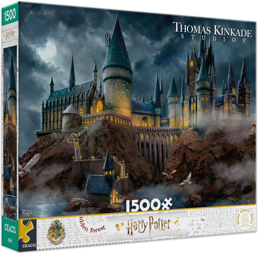 Ceaco Harry Potter Hogwarts Castle Jigsaw Puzzle  1500 Piece Puzzle for Adults, Thomas Kinkade Studios Fantasy Art