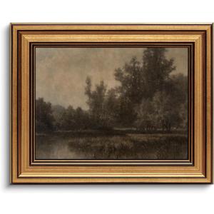 Gold Framed Wall Art Vintage Landscape Canvas Art Farmhouse Fall Picture Moody Wall Decor Antique Prints Rustic Botanical Paintings Country Artwork for Bedroom Living Room 8x10 Inch