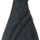 Sakroots On The Go Large Sling Backpack in Eco-Twill, Convertible Crossbody Bag, Black Spirit Desert