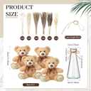 Canlierr 12 Sets Baby Shower Centerpieces Bear Vase Pampas,Glass,Boho